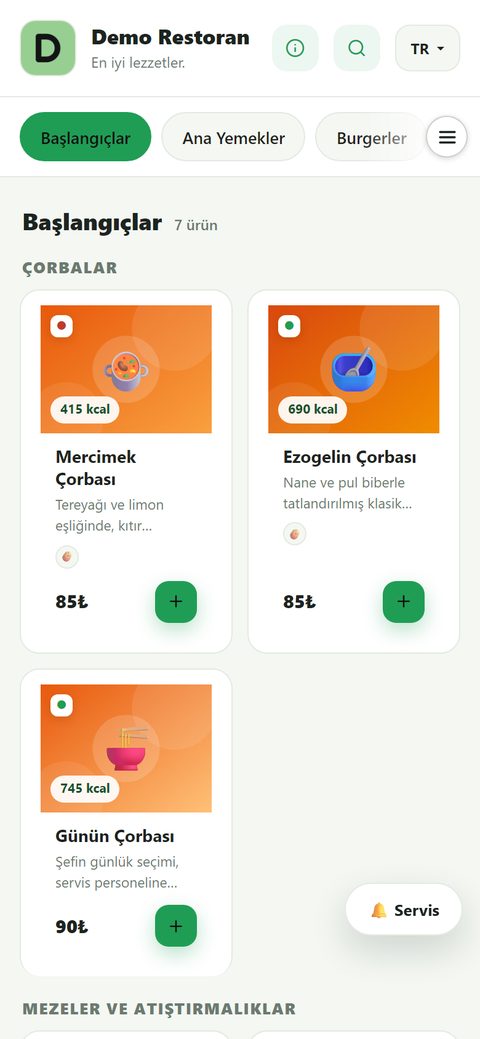 Bahçe teması, demo menüde