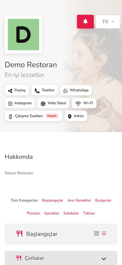 Klasik teması, demo menüde