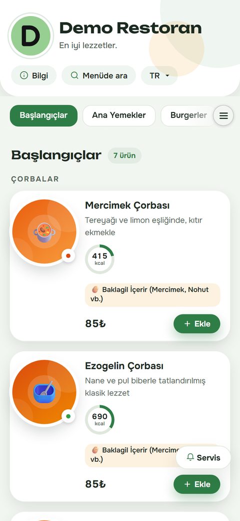 Denge teması, demo menüde