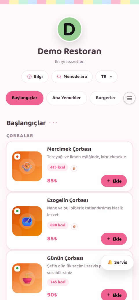 Dondurmacı teması, demo menüde
