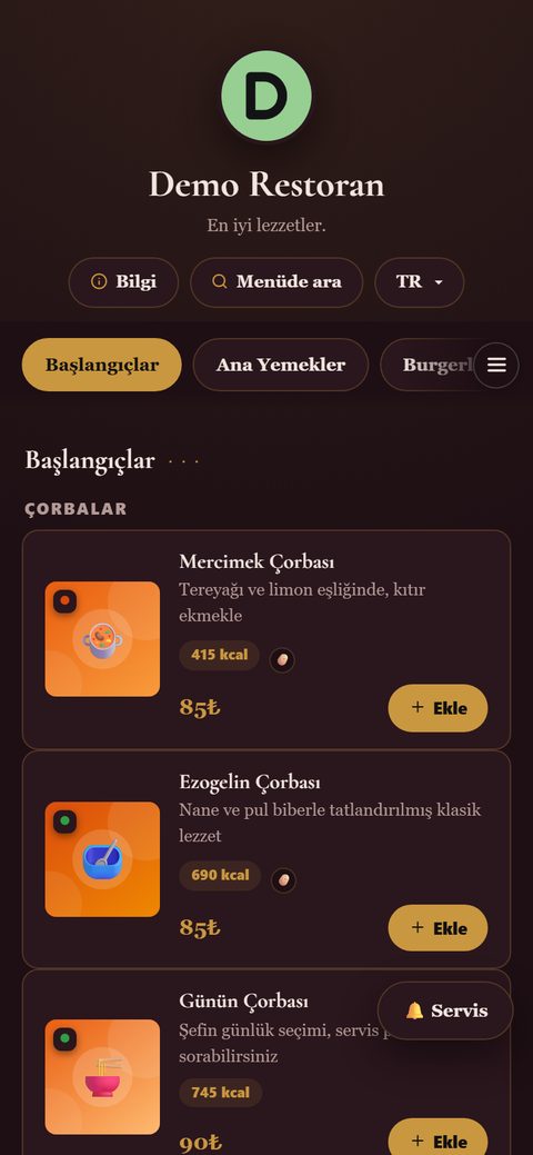 Kadife teması, demo menüde