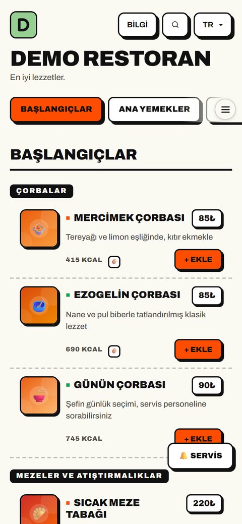 Kontrast teması, demo menüde