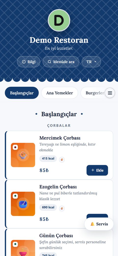 Meyhane teması, demo menüde