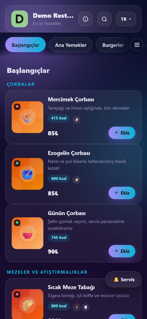 Neon teması, demo menüde