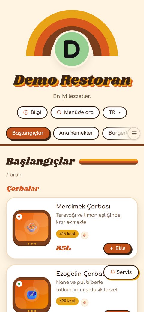 Nostalji teması, demo menüde