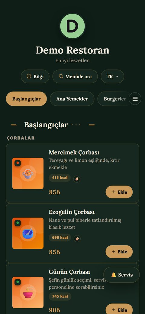 Pub teması, demo menüde