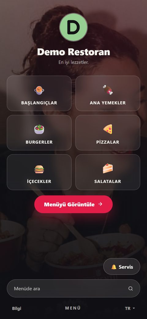 Vitrin teması, demo menüde